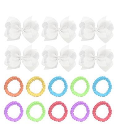 6 Pieces Of Bow Hair Clips 10 Pieces Of Skirt Hair Ties Flower Headbands Children'S Hair Accessories Bow Clips Fashionable Hair Clips Hair Clips And Headbands