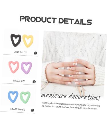 20pcs Christmas Xmas Heart Shaped Nail Art Ornaments DIY Nail Decorations Heart Decor Nail Art Decoration Nail Charms for Fake Nails Manicure Supplies Heart-Shaped Trinkets gem - Buy Online on GoSupps.com
