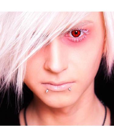 Buy Meralens Red & Black Crazy Fun Metatron Contact Lenses | Soft 3-Month Wear | -1.50 Diopter | Perfect for Halloween Carnival | Free Lens Case - Buy Online on GoSupps.com
