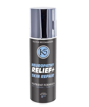 K5 Neuropathy Relief & Skin Healing Cream Doctor Recommended for Feet Legs and Toes Over 20 Vitamins & Minerals Reduce Neuropathy Symptoms & Repair Damaged Skin (8 Fl Oz)