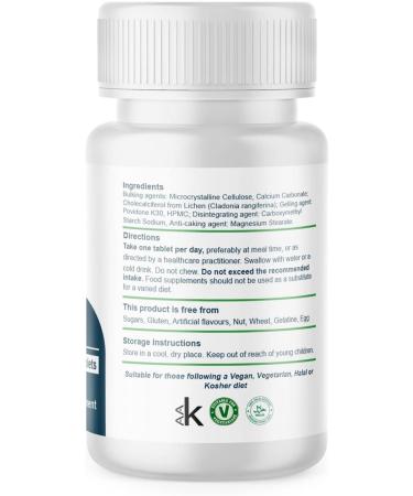 Vitamin D3 400 IU Tablets Halal Kosher Non-GMO Allergy-Friendly - 4-Month Supply for Breastfeeding Mothers - Buy Online on GoSupps.com
