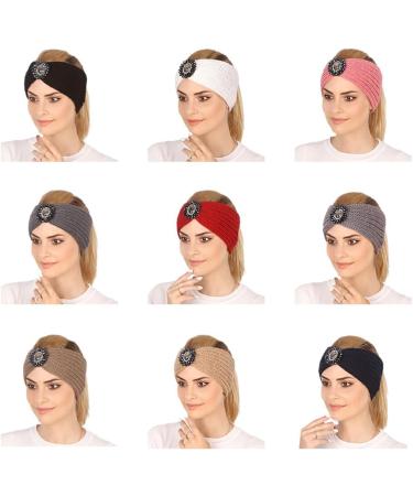 tieedhfu Stylish Crochet Headwear Lightweight Durable Multifunctional For Females Polyester Ear Warmer Head Warmer Comfortable Light tan - Buy Online on GoSupps.com