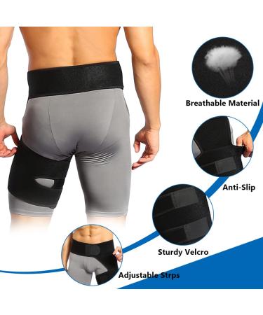 Joyzan Thigh Compression Sleeves - Adjustable Quadriceps Support & Anti-Slip Hamstring Wraps for Men & Women | International Shipping Available - Buy Online on GoSupps.com