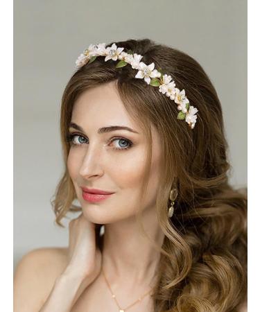 IYOU Bridal Wedding Headbands Gold Flower Hair Bands Leafs Bride Bridesmaid Hair Accessories for Women and Girls - Buy Online on GoSupps.com