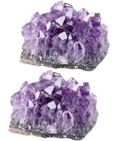 FOMIYES 4 Pcs Natural Crystal Cluster Crystal Ornament Rough Stone Purple Natural Minerals Multifunction - Buy Online on GoSupps.com