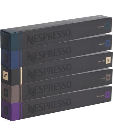 Nespresso Nespresso Capsules Intense X50 Pack Mixed Variety of 10x Ristretto Arpeggio 10x 10x Kazaar 10x Dharkan 10x Roms