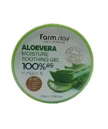 Farmstay Aloe Vera Moisture Soothing Gel 300ml - 100% Natural Hydration - Buy Online on GoSupps.com