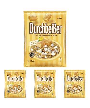 Bunte Welt Durchbeisser 1 x 425g Caramel Toffees extra tender caramel candies (pack of 4) Caramel 1 x 425g (pack of 4)