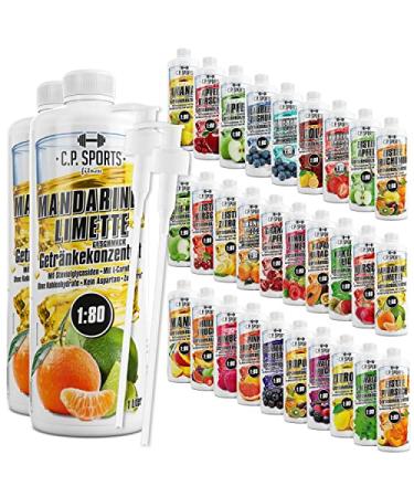 C.P.Sports beverage syrup for mineral drink i syrup sugar-free for vital drink mandarine lemon with vitamins i beverage concentrate for mixing with water for sports drink I 2 liter + 2 pump donor Mandarine lemon 1 l (2 Pack)