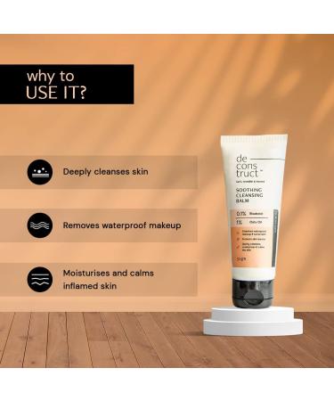 SH de_construct Soothing Cleansing Balm | Gentle Makeup Remover | Calming & Moisturizing Formula (50g) - International Shipping Available - Buy Online on GoSupps.com