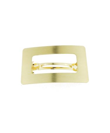 Ladies Matte Metal Stencil Modern Boho Hair Barrette Clip (Rectangle Gold Tone)