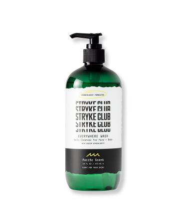Stryke Club Body Wash for Teens  Breakout Fighting Everywhere Wash  Facial Cleanser & Shower Gel  Dermatologist Formulated with Clean Ingredients for Face and Body  16 Oz