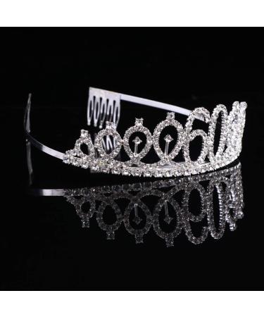 Minkissy 60th Birthday Tiara Crystal Crown Rhinestone Princess Birthday Crown Hair Accessories Happy 60th Birthday Crown Tiara for Women Ladies - Buy Online on GoSupps.com
