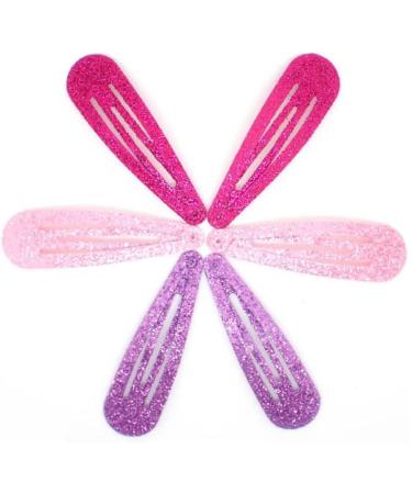 Shop Glittery Metal Hair Clips for Girls - Purple Fuchsia & Pink | Stylish & Durable Accessories - Buy Online on GoSupps.com