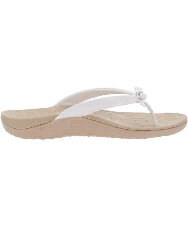 WHITIN Women's Flip Flops Thong Sandals with Arch Support | Soft Toe Post | Deep Heel Cup | Bowknot White - Buy Online on GoSupps.com