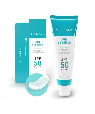 YERMA Face Sunscreen Primer Essence SPF50+/PA+++ 1.7oz - Light Essence Sun Cream that is good for daily care