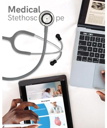 FriCARE Stethoscope - Essential for Nurses & Vet Students | FSA HSA Eligible | Grey Tubing 30 Inch Replacement Medical Diagnostic Gear - Buy Online on GoSupps.com