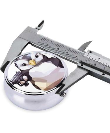 Cartoon Penguin Portable Metal Pill Box - Mini 3-Compartment Travel Case for Small Pills - Hinged Design Black - Must-Have Accessory - Buy Online on GoSupps.com