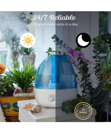 ADOV 2.5L Cool Mist Humidifier for Bedroom Home Baby Room - 30 Hours Auto Shut-off, Whisper Quiet - Ideal for Office, Plants, Living Room - 360 Nozzle - Buy Online on GoSupps.com
