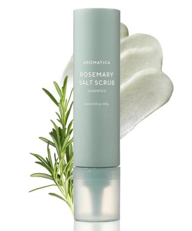 AROMATICA Rosemary Salt Scrub Shampoo Hair Loss Shampoo with Rosemary Scalp Oil Scalp Exfoliator with Salt Scrub for Oily Scalp | Sulfate Free - 10.5 Oz
