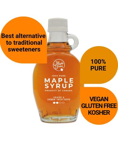 MapleFarm - Pure Canadian Maple Syrup Grade A Amber Rich Taste - 190 ml Bottle (250 g) - Pure maple syrup - Maple Juice - Buy Online on GoSupps.com