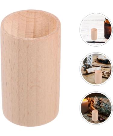 Healeved 4pcs Wood Essential Oil Diffusers Cylinder Small Round Wooden Diffusers for Essential Oils Aromatherapys Khaki - Buy Online on GoSupps.com