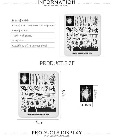 Kads Halloween Nail Stamping Plate Kit - DIY Pumpkin & Bat Nail Art Stencils (HA004 CH004) - International Shipping Available - Buy Online on GoSupps.com