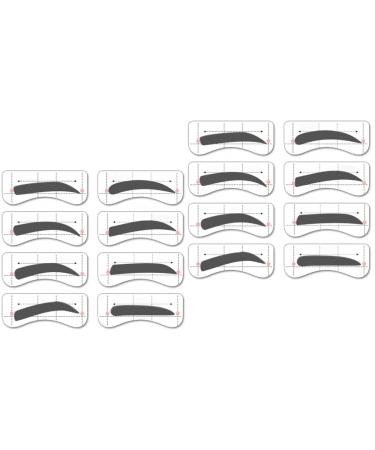 FOMIYES 64 Pairs 8 Eyeshadow Eyebrow Guide Template Kits Eyebrow Makeup Tools Eyebrow Card Sticker Conjoined