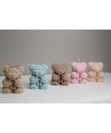 Set of 2 Fluffy Teddy Bears - 100% Natural Soy Wax & Coconut Wax | Perfect for Gender Reveal Birthday & Wedding Gifts - White & Beige (White Petal Cashmere - Buy Online on GoSupps.com