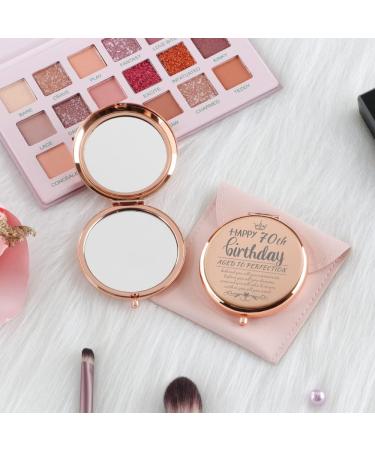 Dyukonirty 70th Birthday Rose Gold Compact Mirror - Unique Gift for Women Turning 70 - Buy Online on GoSupps.com