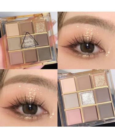 Lovelycat 9 Colors Glitter Eyeshadow Makeup Palette Matte High Pigmented Colorful Creamy Texture Eye Shadow Powder Natural Waterproof Long Lasting Eyeshadow Powder Cosmetics (pink grey) - Buy Online on GoSupps.com
