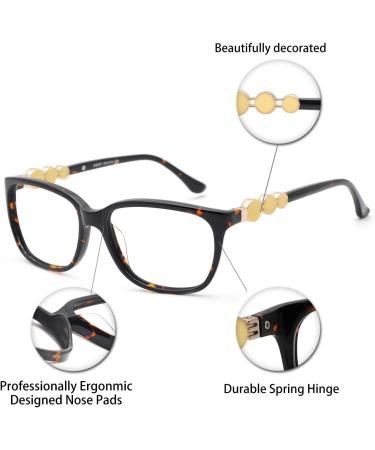OCCI CHIARI Oversized Blue Light Reading Glasses for Women - Big Frame Tortoise Design Available in 1.0 to 3.5 Magnification - Buy Online on GoSupps.com