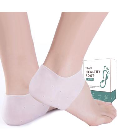 Heel Protectors Plantar Fasciitis Relief Heel Pads Cups Cushions Gel Guard for Women and Men Moisturizing Relief Blister Cracked Foot Spurs Soft Cushion Support Protective Insert Sleeve