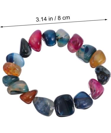 CALLARON 4 Pcs Colorful Stone Bracelet Miss Natural Stone Elasticity Gemstone Beads 1.2X8CMx2pcs Random Colorx2pcs - Buy Online on GoSupps.com