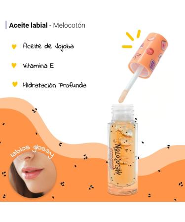 The Fruit Company Peach Lip Oil Extra Hydrating Formula 3.6ml Jojoba Oil Vitamin E All Day Protection Vegan Formula Cruelty Free - Buy Online on GoSupps.com