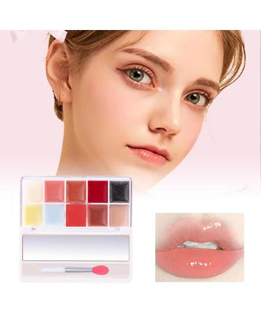  Mimoqk 10-Colour Jelly Lip Stain Palette Professional Multi-Color Lip Creams For Long-Lasting Moisturizing Makeup For Dry Lips Multi-Color Lip Stain Palettes Smooth Long-Lasting Jelly Lip Glosses For - Buy Online on GoSupps.com