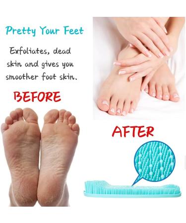 ENFILY Shower Foot Scrubber - Non Slip Silicone Pad for Exfoliating Dead Skin - Green - Buy Online on GoSupps.com