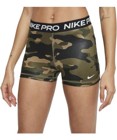 Nike Pro Dri-FIT Women's Printed Compression Shorts - Medium Olive/White | Medium - Buy Online on GoSupps.com