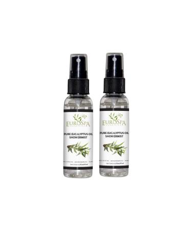 EuroSpa Aromatics Pure Eucalyptus Oil ShowerMist and Steam Room Spray All-Natural Premium Aromatherapy Essential Oils - Pure Eucalyptus 2oz 2 Pack Eucalyptus 2 Fl Oz (Pack of 2)