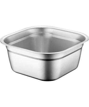 Wash Basin Dish Tub for Kitchen Sink Large Capacity Stainless Steel Basin with Rolled & Wide Edge Stackable Washing Basket for Fruit Kitchen No Drain Hole - Buy Online on GoSupps.com