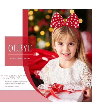 WJRQD Red Polka Dot Bow Headband for Women and Girls - Large Bow Hair Accessory for Party Cosplay Christmas or Halloween - Buy Online on GoSupps.com