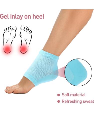Sibba 4 Pairs Moisturizing Gel Heel Socks Cracked Heel Gel Lined Infused Toeless Spa Socks for Women Soft Cotton Silicone Ventilate Heel Sleeves Open Toe Foot Care Treatment Overnight (Multicolor) 4 Pairs Black+Pink+Gray+Green 4.0 - Buy Online on GoSupps.com