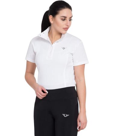 TuffRider Kirby Kwik Dry Show Shirt - Women's Medium White/White - Buy Online on GoSupps.com