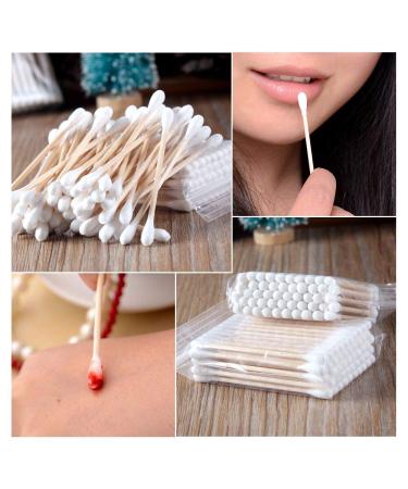 Biodegradable Cotton Swabs - 600 Pack Bamboo with Wooden Handles | Eco-Friendly Makeup Ear Cleaning & Wound Care Tools - Buy Online on GoSupps.com