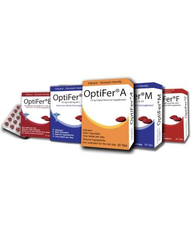 OptiFer F 60 Tablets: Natural Heme Iron & Folic Acid Supplement - Buy Online on GoSupps.com