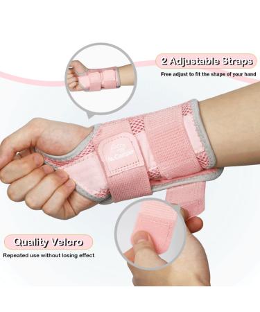Shop Nucamper Breathable Wrist Wear - Adjustable Metal-Style Stabilizer Bandage for Men & Women | Arthritis Tendinitis Sprain Relief | Pink & Gray L/XL (2-Piece Set) - Buy Online on GoSupps.com