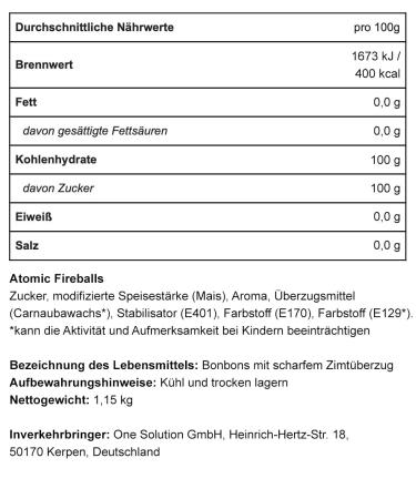 Atomic Fireballs Ferrara Pan Cinnamon Bonbons - 150 Pieces | 1.15kg - Spicy Candy for International Shipping - Buy Online on GoSupps.com