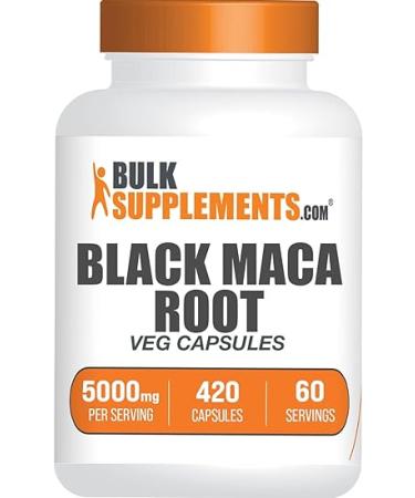BULKSUPPLEMENTS-COM Black Maca Root Capsules - Black Maca Root Supplement Black Maca for Women & Men Black Maca Capsules - 7 Capsules per Serving (5000mg) 420 Veg Capsules