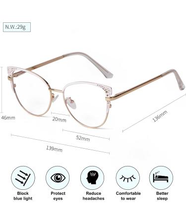 Shop ADEWU Cat Eye Glasses for Women - Chic White Blue Light Filter Frames | No Prescription Needed - Buy Online on GoSupps.com