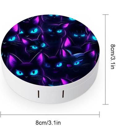 Black Cats Contact Lens Case with Mirror - Portable Cute Eye Travel Kit for Contact Lenses - Buy Online on GoSupps.com